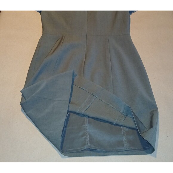 Theory Womens Olive Green Wool Dress Sz Small Short-Sleeve Mid Zip Ultra Chic - Picture 3 of 7